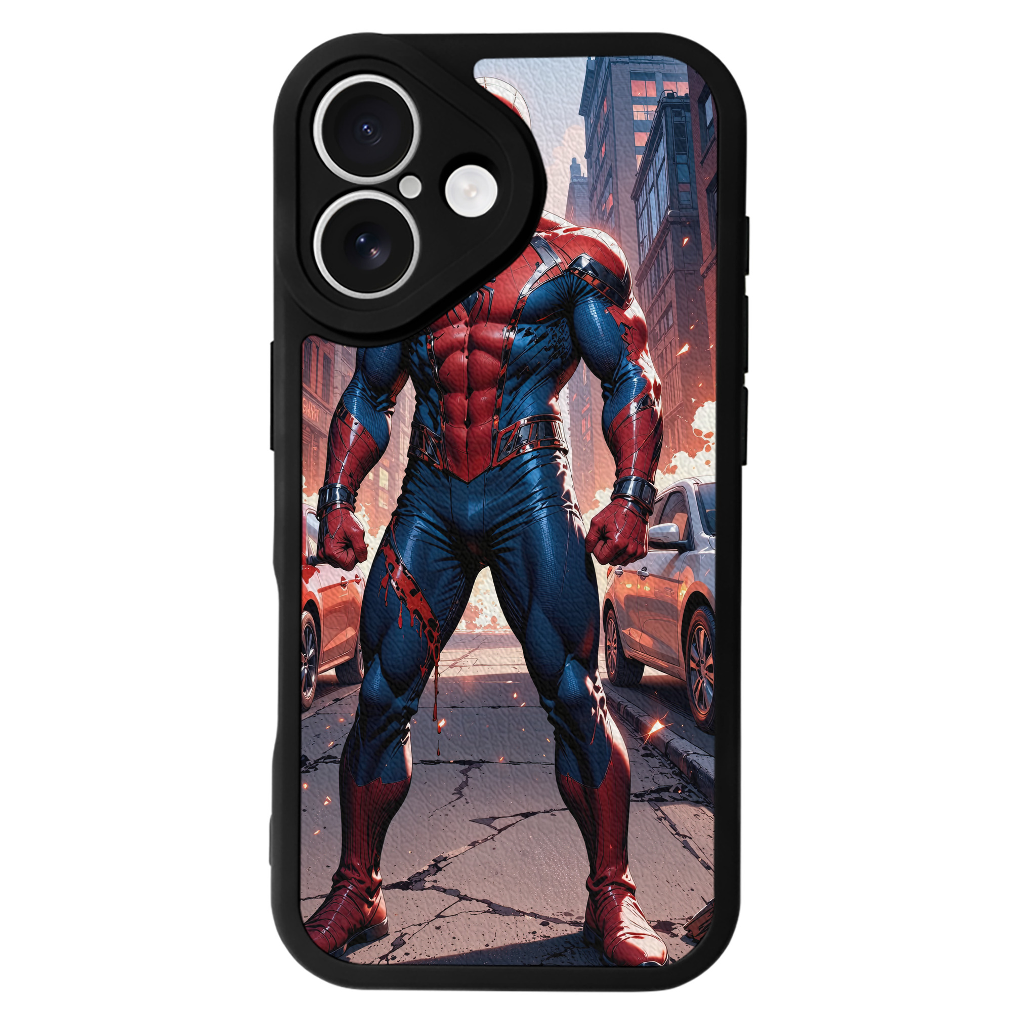 Spider Man スパイダーマン 【iPhone 16シリーズ対応】シリコンスマホケース（レザー調） 材質：シリコン